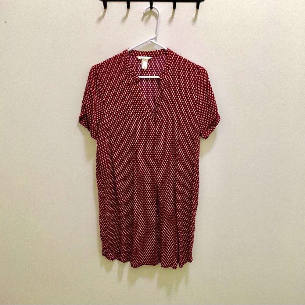 H&M maroon/ light pink patterned dress!
